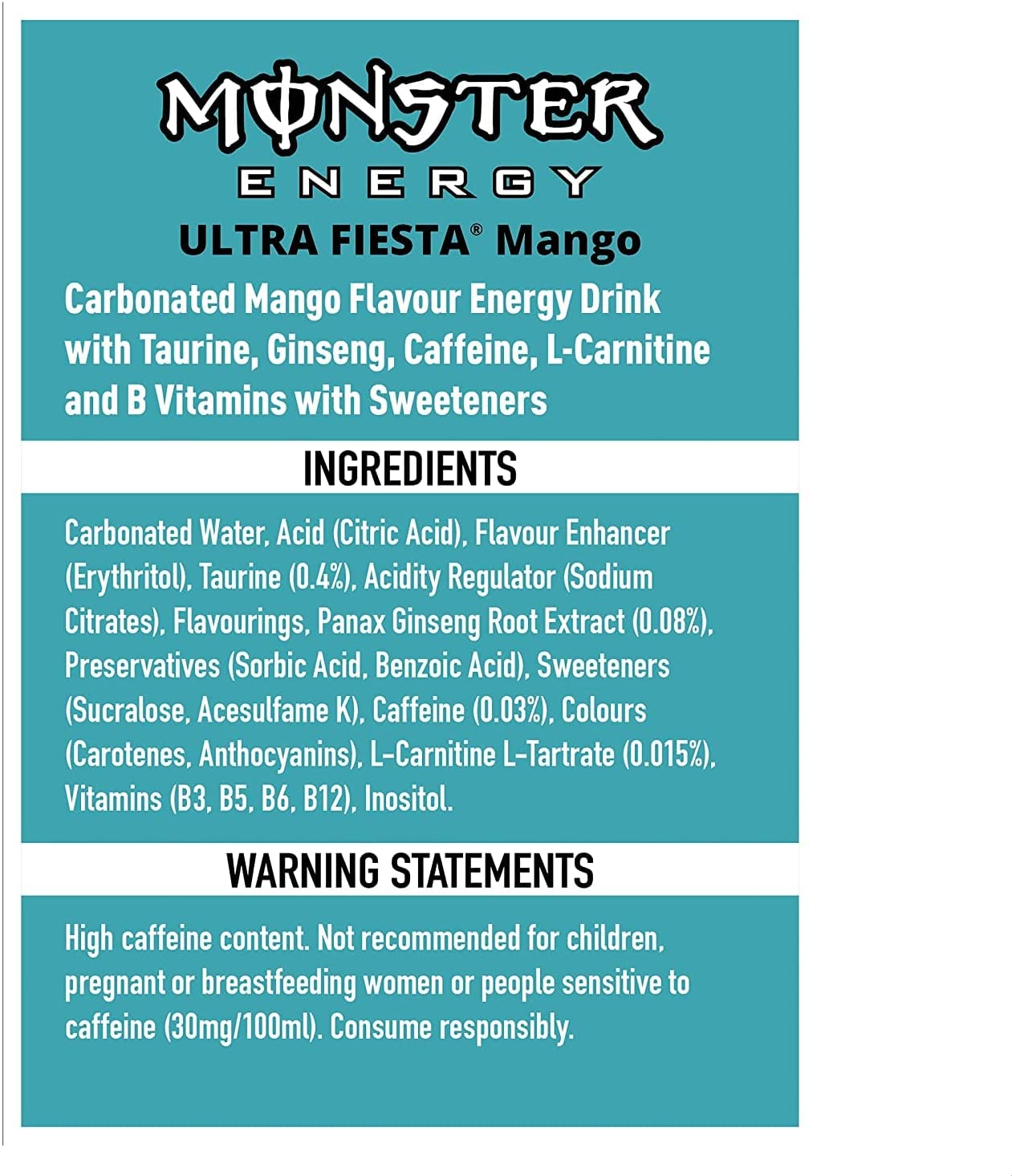 Monster Ultra Fiesta Mango Can - 1 x 500 ml