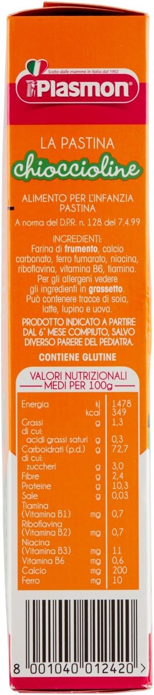 Plasmon Chioccioline con Calcio, Ferro e Vitamine B - 340 g