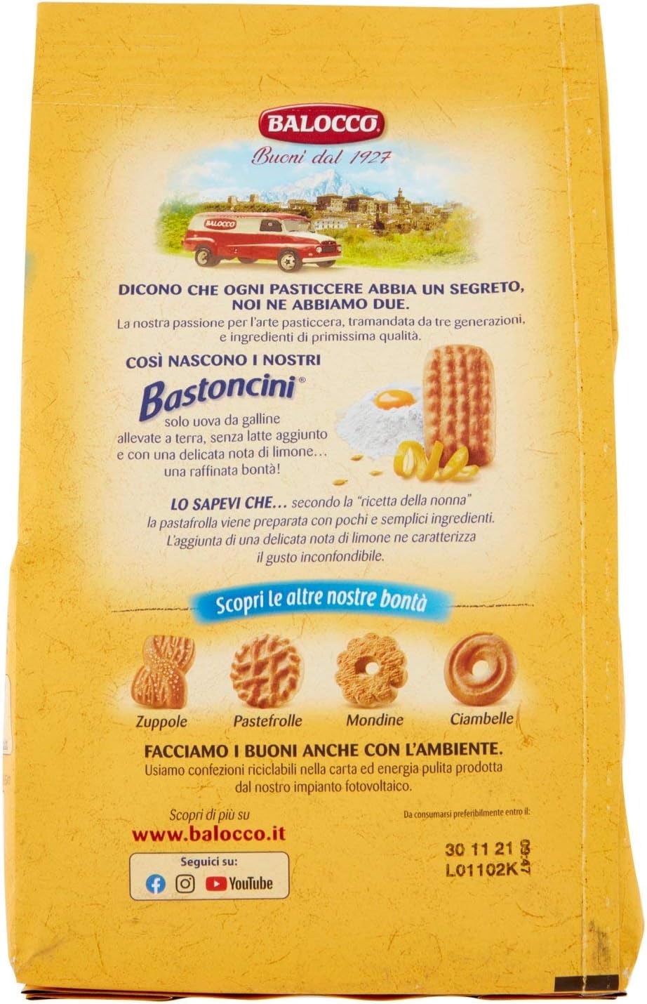 Balocco Bastoncini Biscotti Tradizionali, 350g