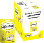 Catisfactions Snack per Gatto, Stuzzicante Formaggio, 6 Confezioni da 60 g