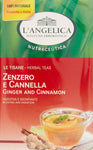 L'Angelica, Tisana Zenzero e Cannella, Infuso Funzionale, Tisana Digestiva e Sgonfiante, Favorisce la Digestione e Sgonfia la Pancia, Gusto Speziato, 100% Naturale, 20 Bustine