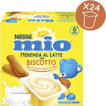 Nestlé Mio Merenda al Latte Biscotto, da 6 Mesi, 6 Confezioni da 4 Vasetti, 24 Vasetti