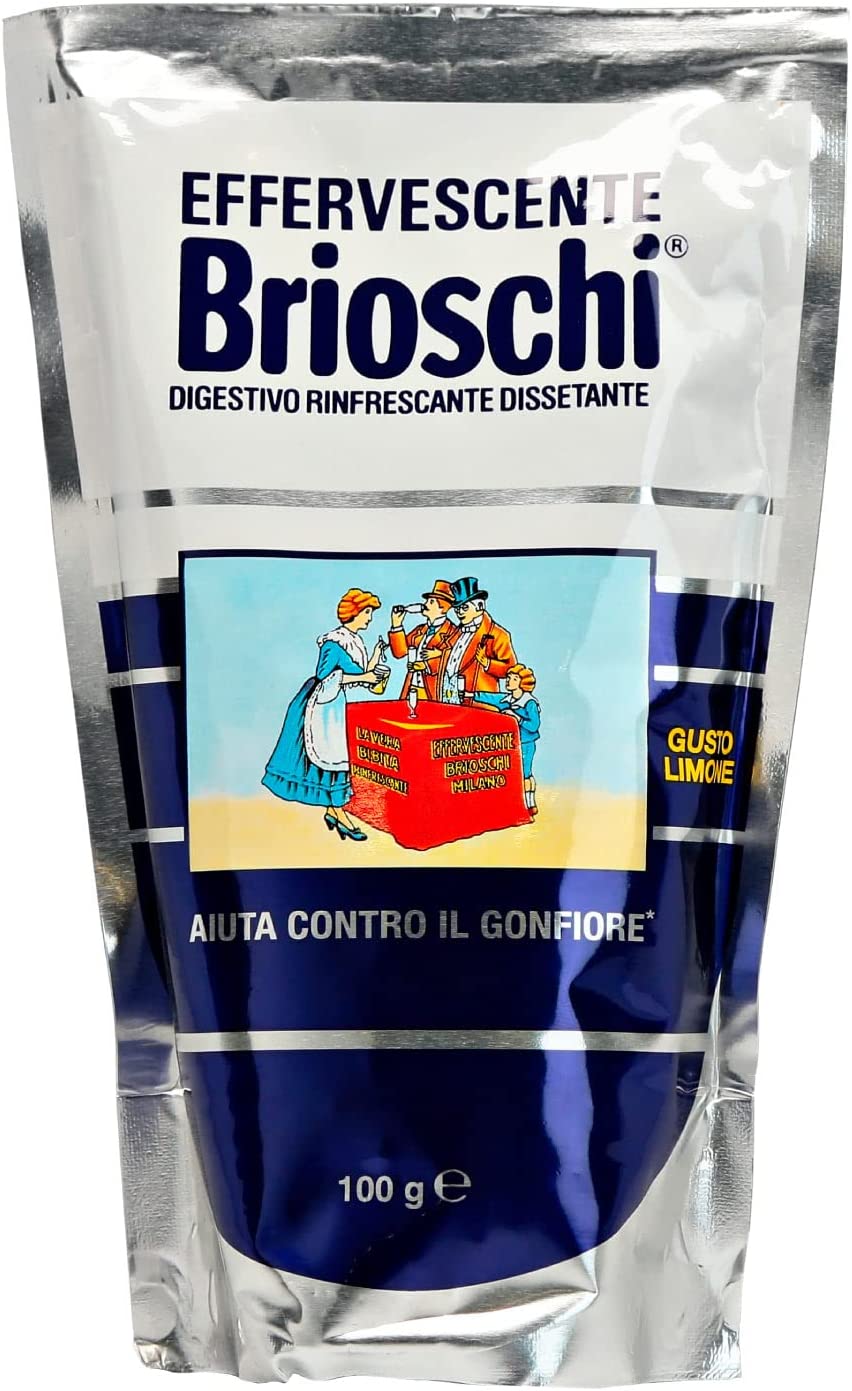 4x Brioschi Effervescente Digestivo Rinfrescante e Dissetante al Gusto Limone - 4 Buste da 100gr