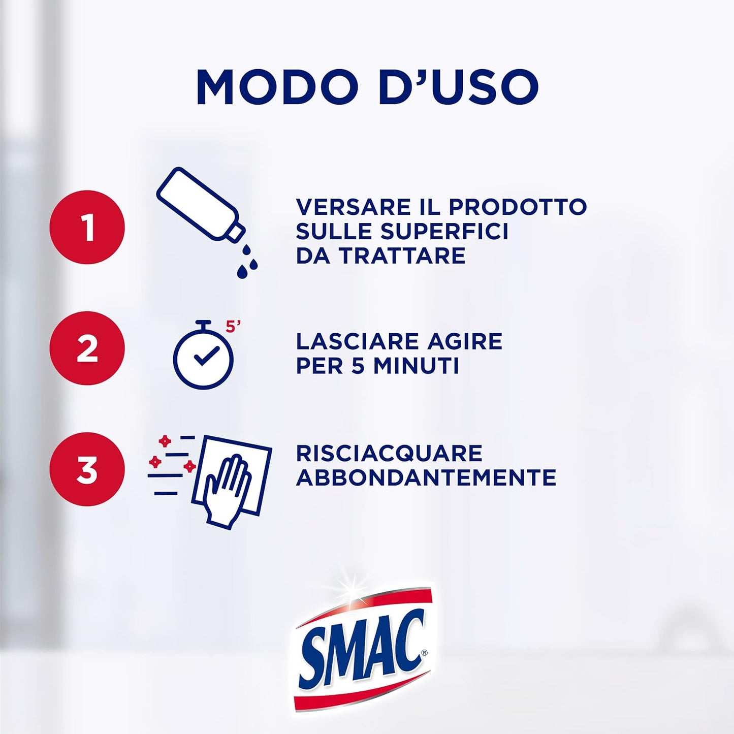 Smac - Scioglicalcare Gel, Detergente Anticalcare Bagno, Azione Igienizzante e Brillantezza, 500 ml x 8 Pezzi