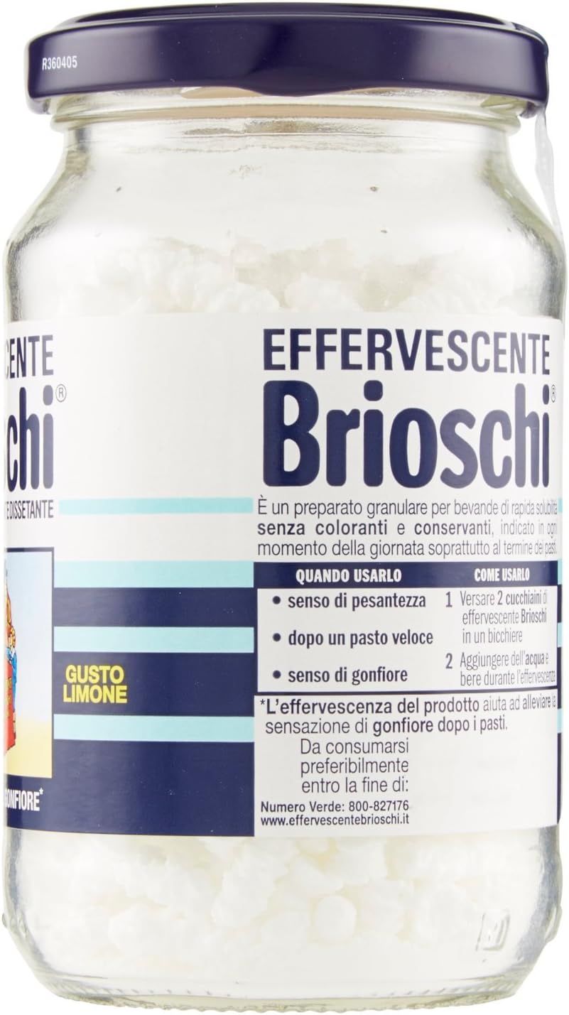 Brioschi - Effervencente, Digestivo Rinfrescante Dissetante al Gusto Limone - 100 g