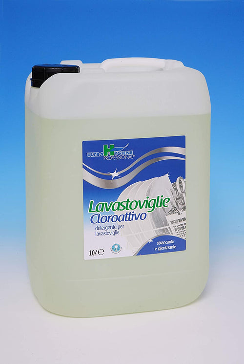 Detergente Icefor UHP Lavastoviglie Cloroattivo, detergente liquido cloroattivo?per macchine lavastoviglie professionali, 10 L