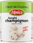 D'Amico - Funghi Champignon, Tagliati e Lessati al Naturale - 4 pezzi da 800 g [3200 g]