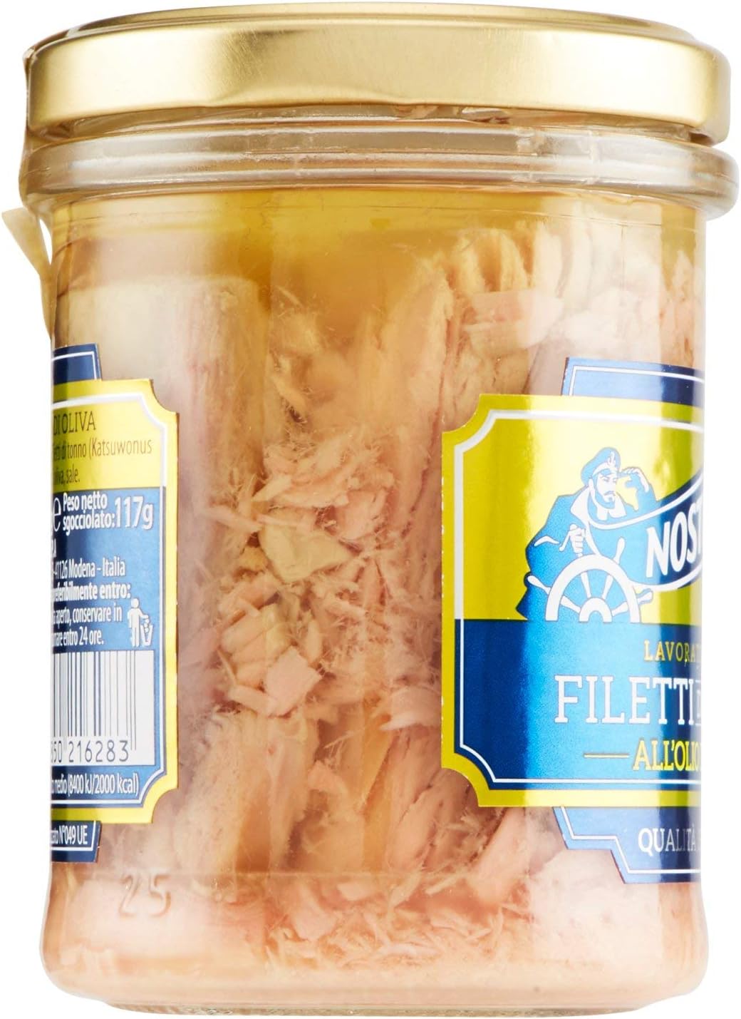 Nostromo - Filetti di Tonno all'Olio di Oliva, Qualità Superiore, Lavorati a Mano, 1 Vasetto in Vetro da 180 gr