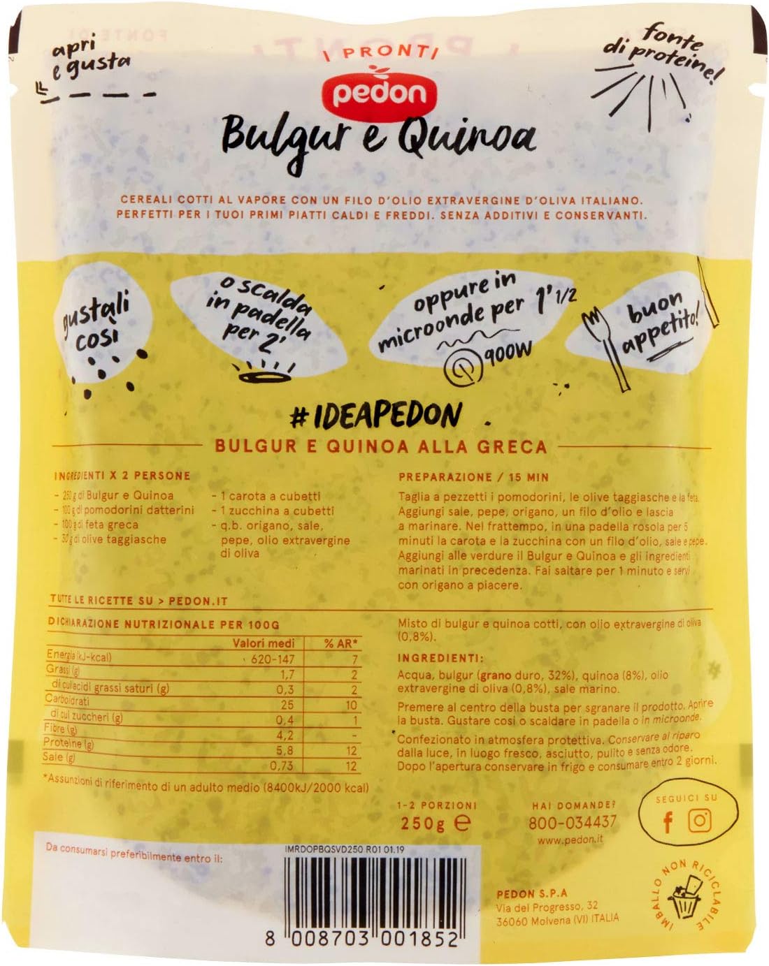 Pedon - I PRONTI BULGUR QUINOA - 250 GR