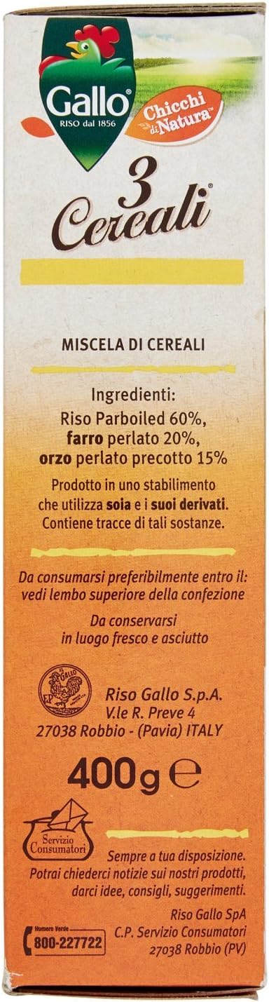 Gallo 3 Cereali Miscela di Cerali, 400g