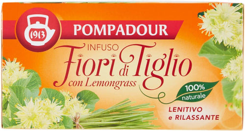 Pompadour - Fiori di Tiglio, per Infuso Lenitivo e Rilassante - 4 confezioni da 20 filtri [80 filtri]