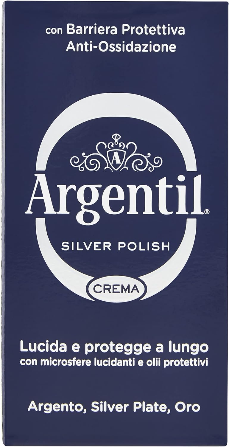 Argentil Detergente Specifico per Argento in Crema, Azione Lucidante e Antiossidante, con Barriera Protettiva, 150 ml