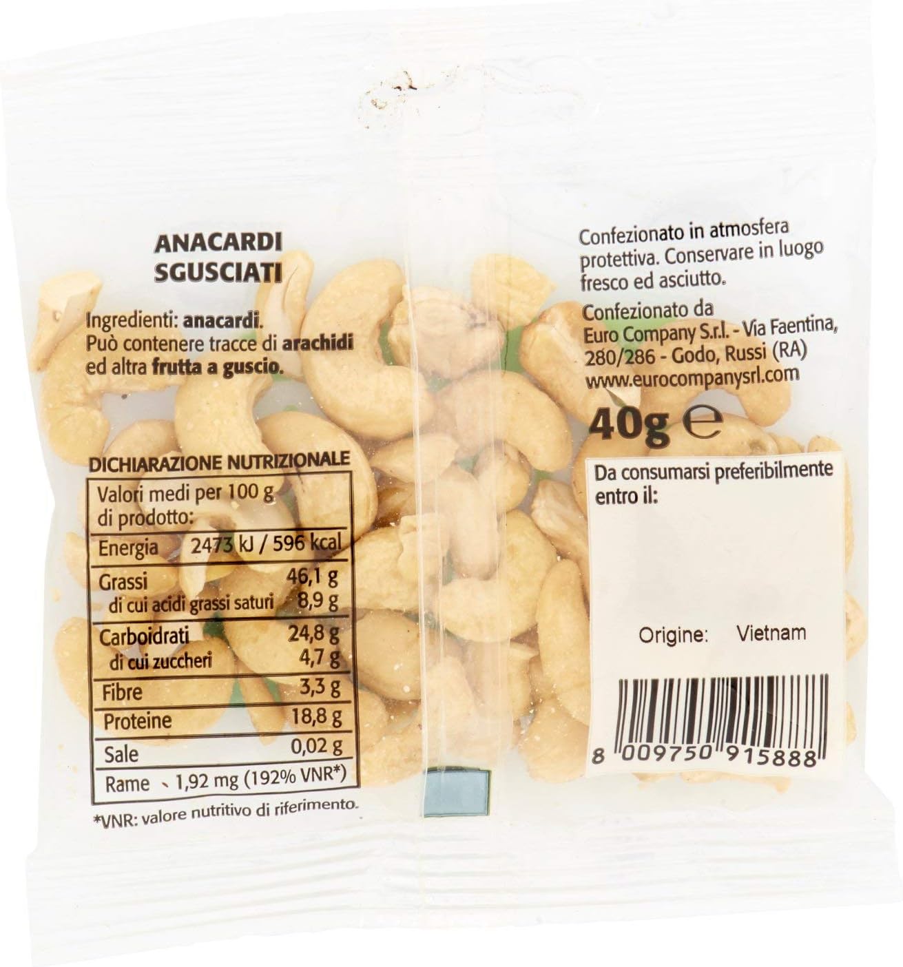 Euro Company Anacar Sgusciati, 40g