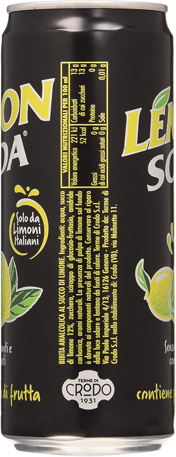 Lemon Soda Set 24 Lemonsoda lattina 33cl Bevanda analcolica per Feste, Multicolore, Unica