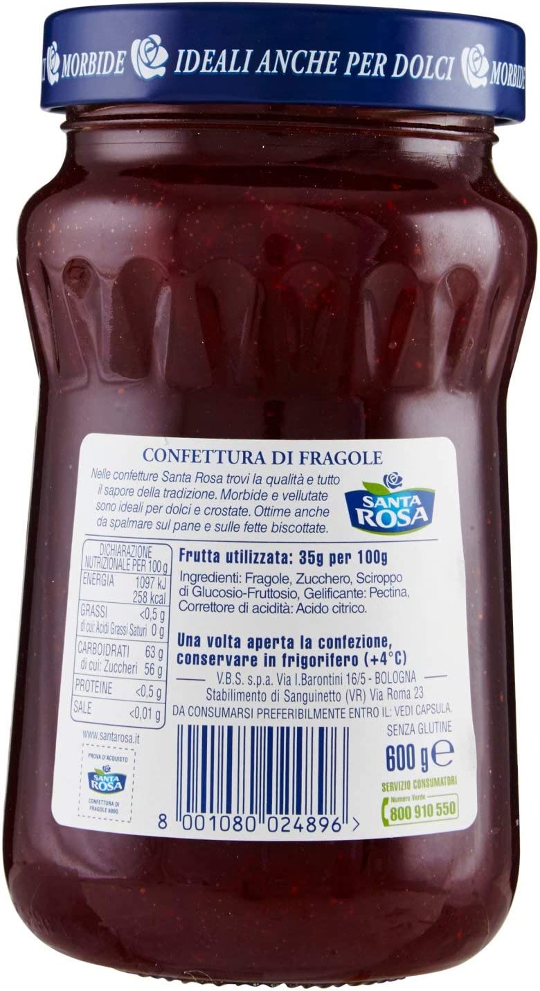 Santa Rosa Confettura di Fragole, 600g