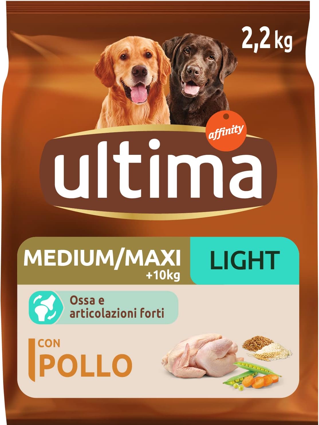 Ultima Cibo per Cani Medium Maxi Light con Pollo, 2200g