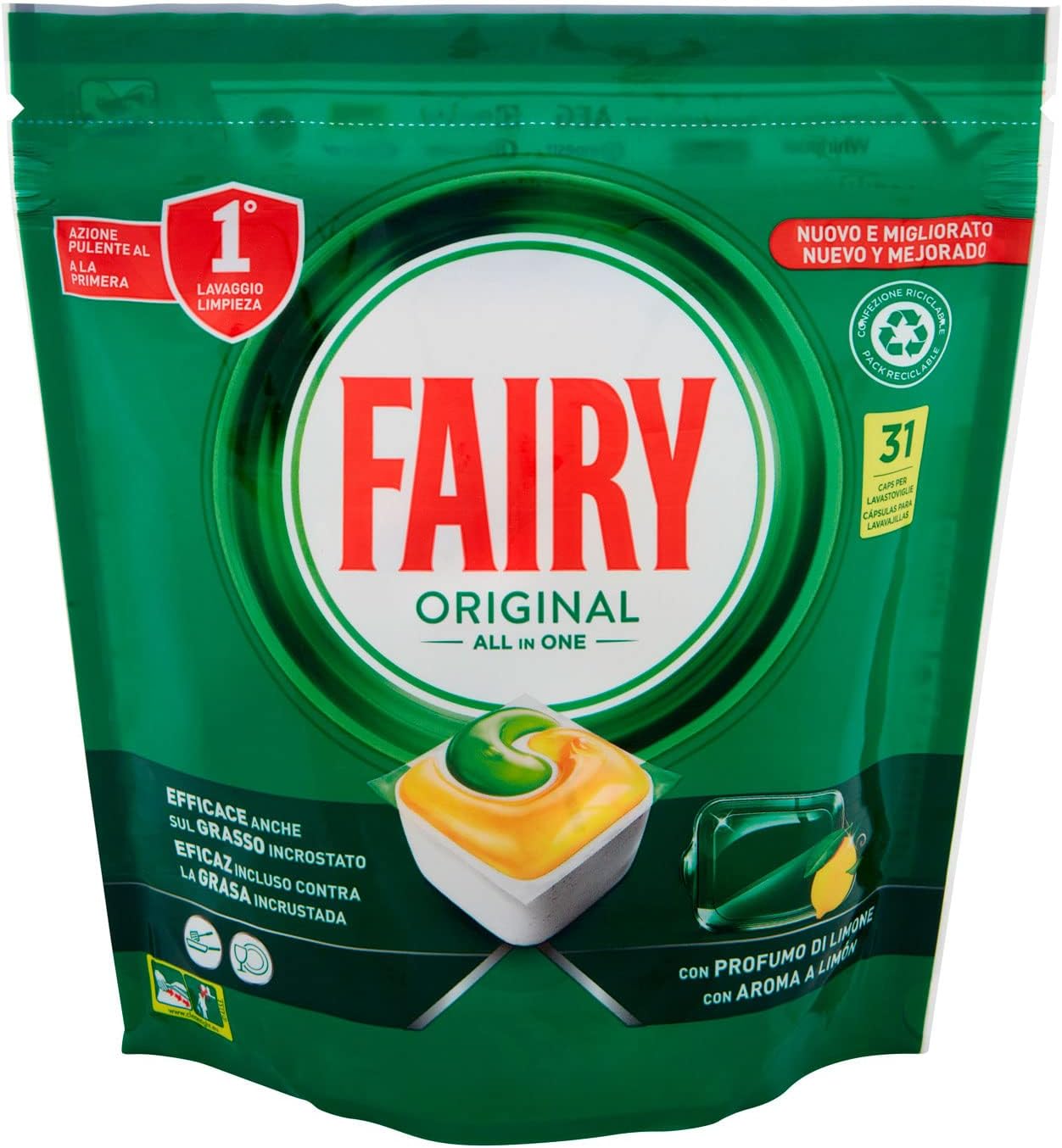 Fairy Tab Lavastoviglie Caps Original 31 Pezzi, 31pz