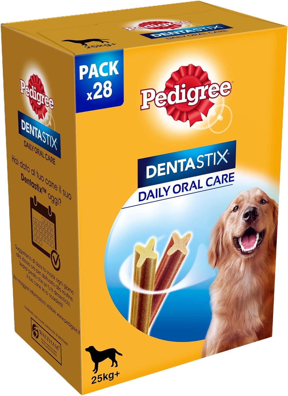 Pedigree Dentastix Snack per la Igiene Orale (Cane Grande +25 kg) 270 g 28 Pezzi - 4 Confezioni da 28 Pezzi (112 Pezzi totali)