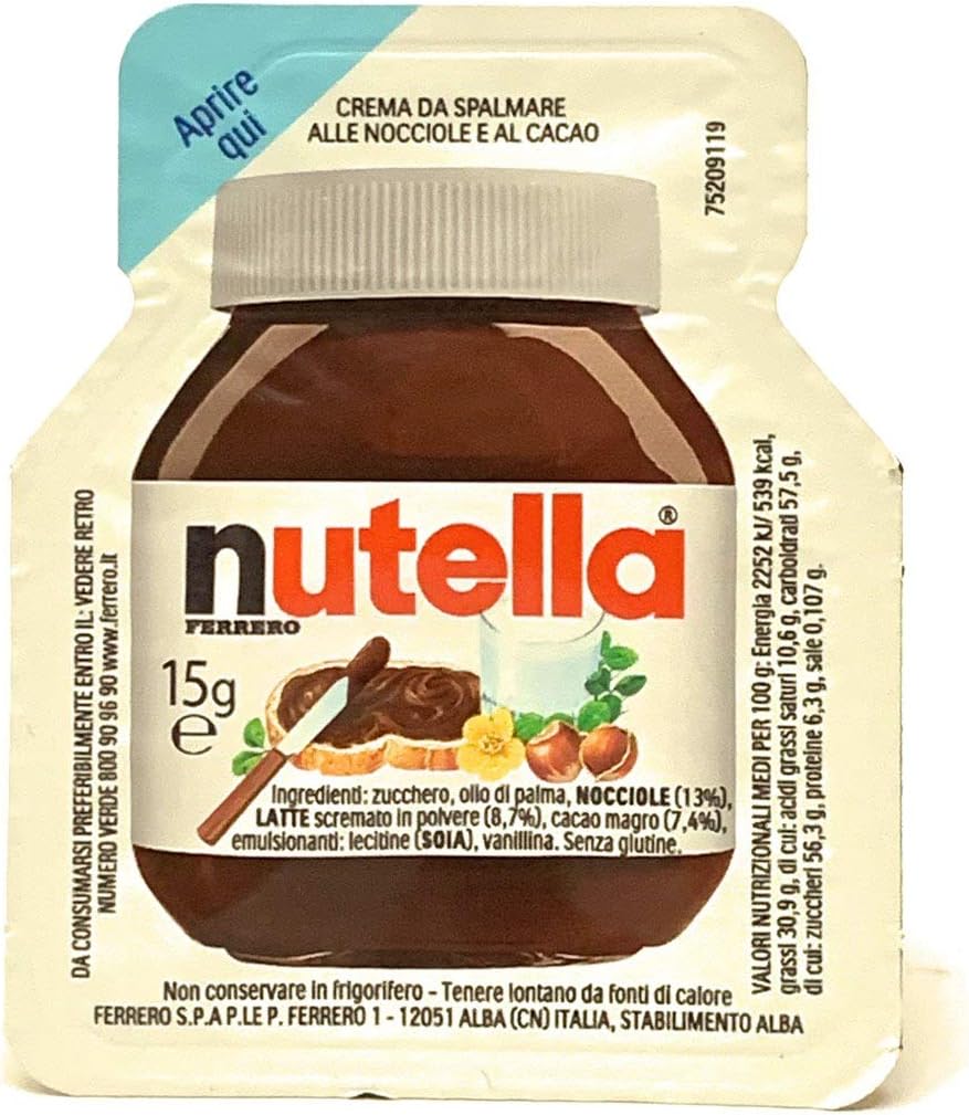 Nutella Ferrero - 120 vaschette monodose cioccolato alle nocciole spalmabile da 15gr