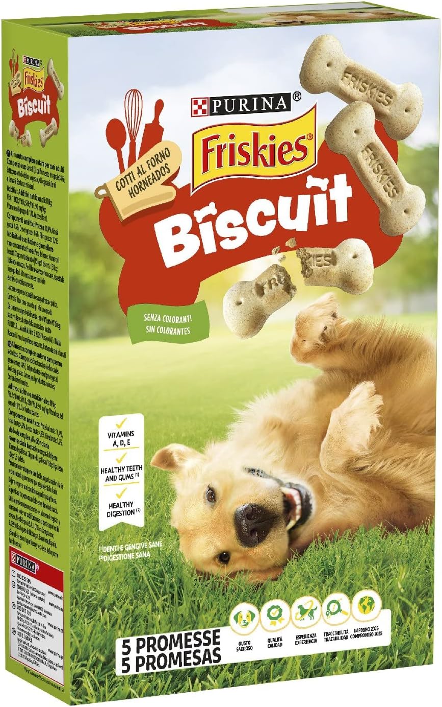 Purina Friskies Biscuit, Biscotti per cani, 6 Confezioni da 650 g – Raspada