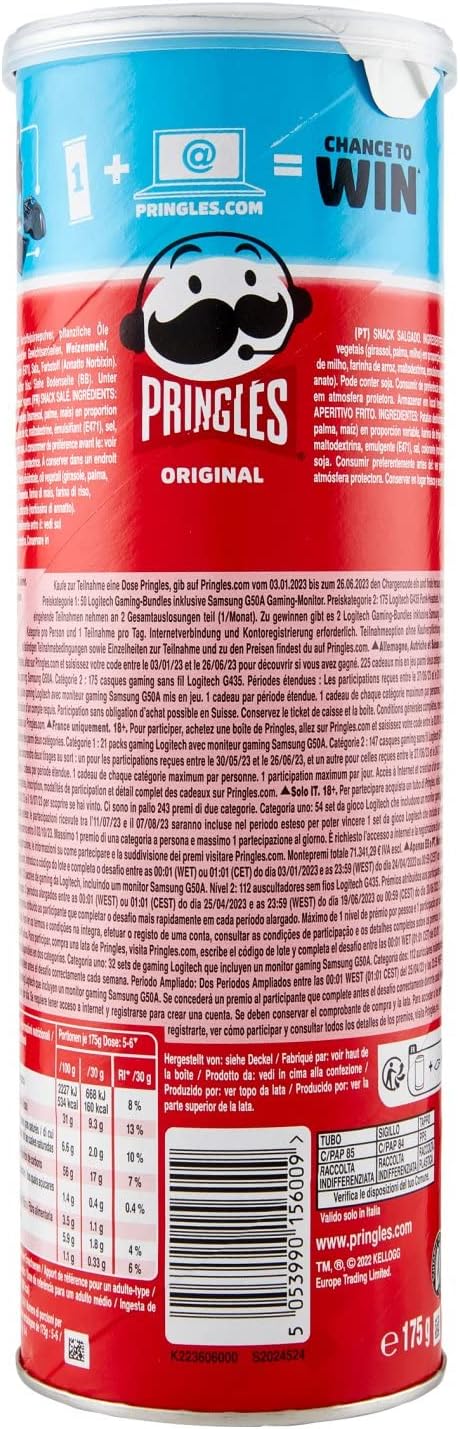 Pringles Original Patatine Snack Salato ,175 g, Confezione singola