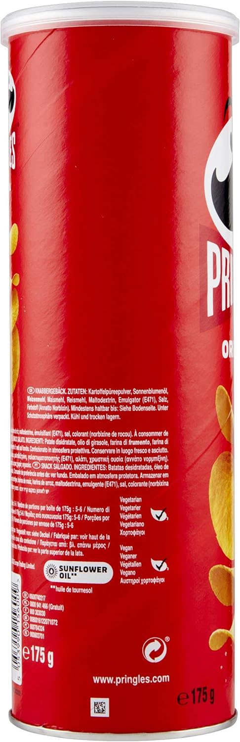 Pringles Original Patatine Snack Salato ,175 g, Confezione singola