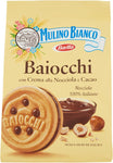 Mulino Bianco Biscotti Baiocchi con Crema alla Nocciola e Cacao, Colazione Ricca di Gusto - 260 gr