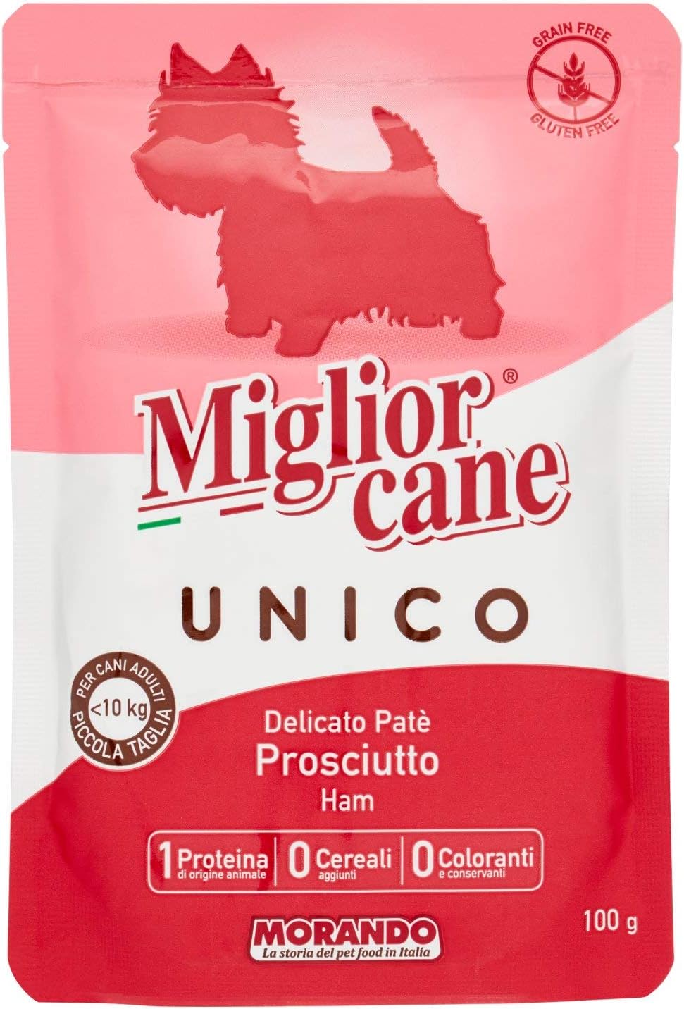 Migliorcane Unico 100% Prosciutto, Cibo Cani, 48 x 100g
