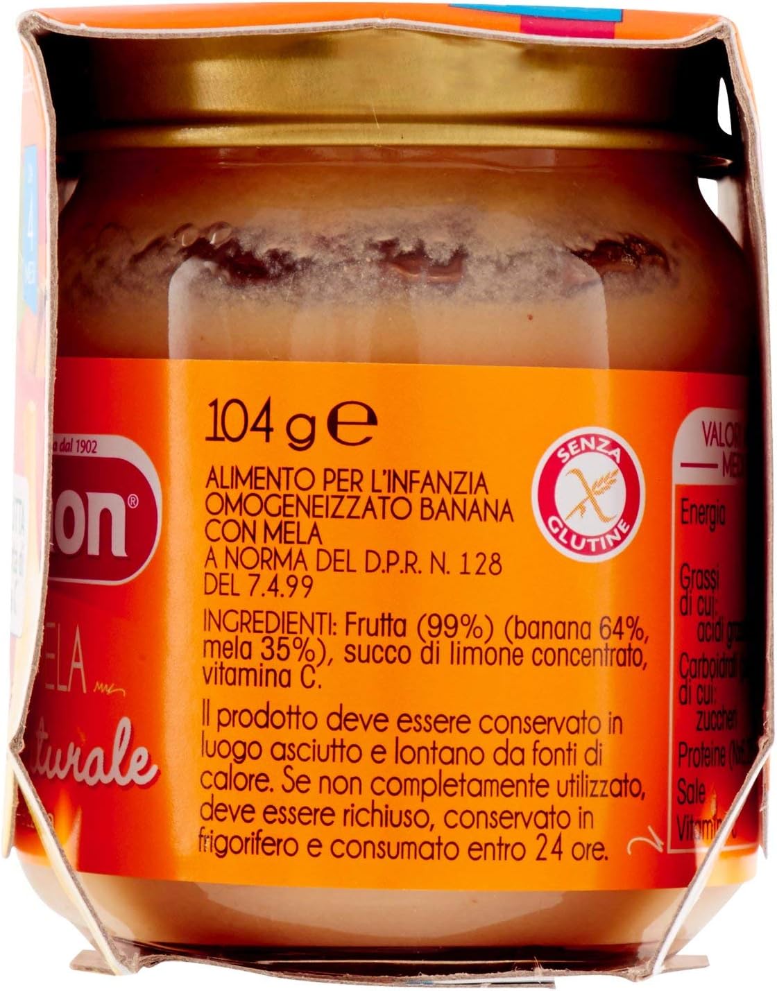 Plasmon Sapori Di Natura Omogeneizzato Banana E Mela 2x104g