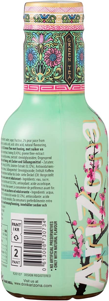 Arizona Original Green Tea with Honey / Té Verde con Miele - 6 x 500 ml.