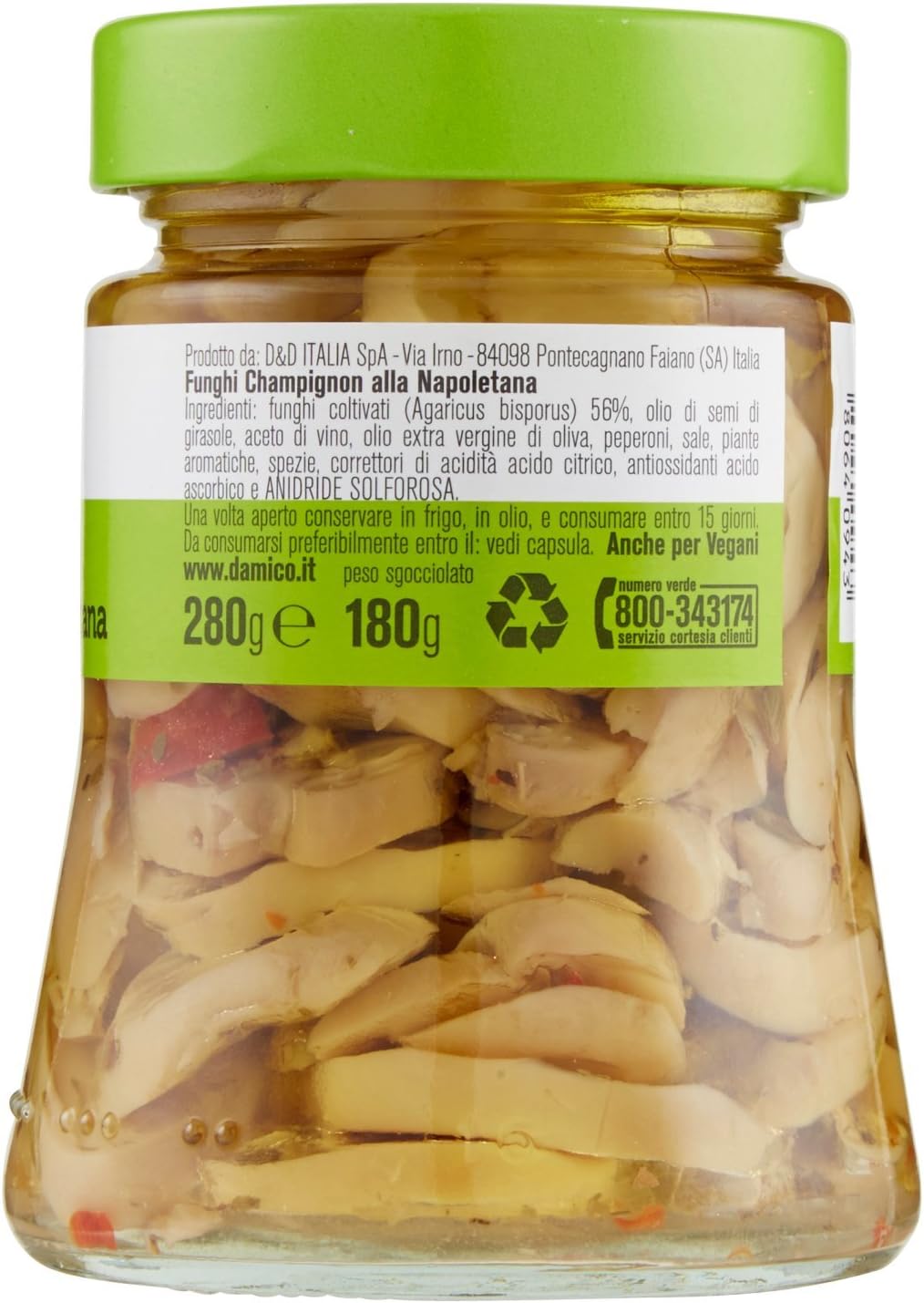 D'Amico Funghi Champignon alla Napoletana, 280g