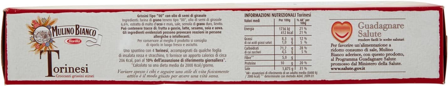 Mulino Bianco - Torinesi, Croccanti Grissini Stirati - 4 confezioni da 280 g [1120 g]