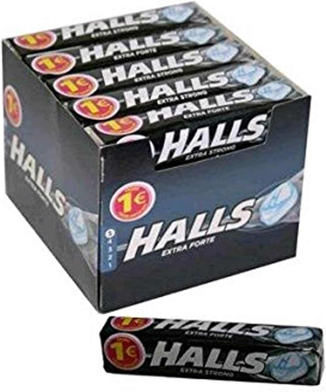 10 PACCHETTI CARAMELLE RINFRESCANTI HALLS EXTRA FORTE CONFEZIONE MENTOLO STRONG