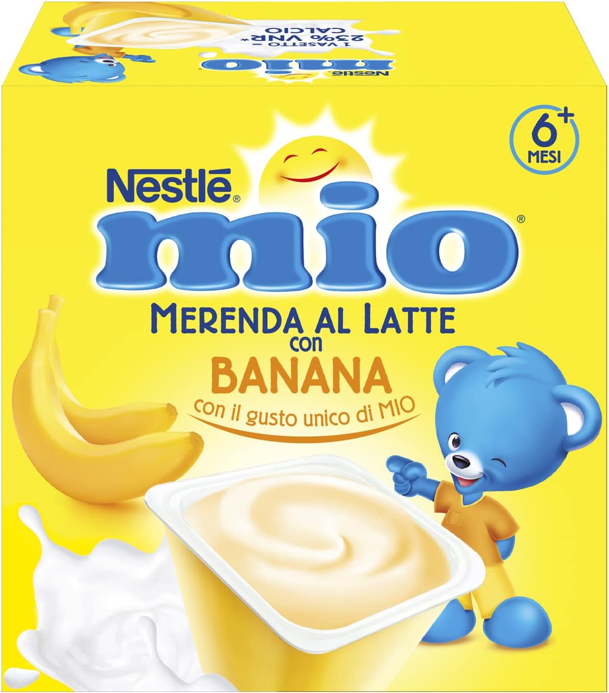 NESTLÉ MIO Merenda al Latte Banana, 24 Vasetti da 100g (2,4kg)