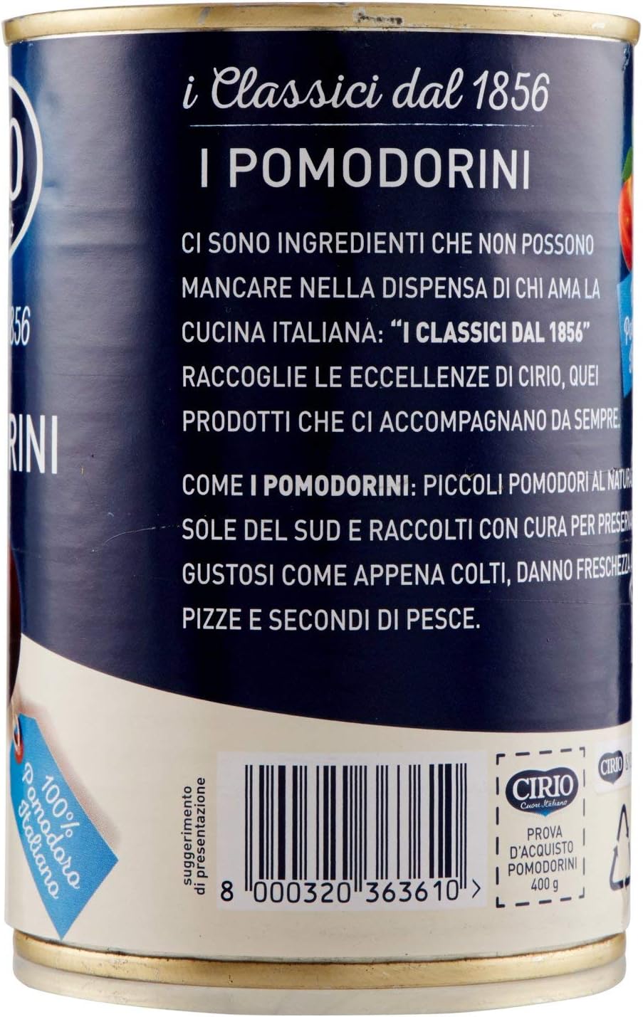 Cirio I Pomodorini, Piccoli Pomodori al Naturale con Il Loro Succo, 400g