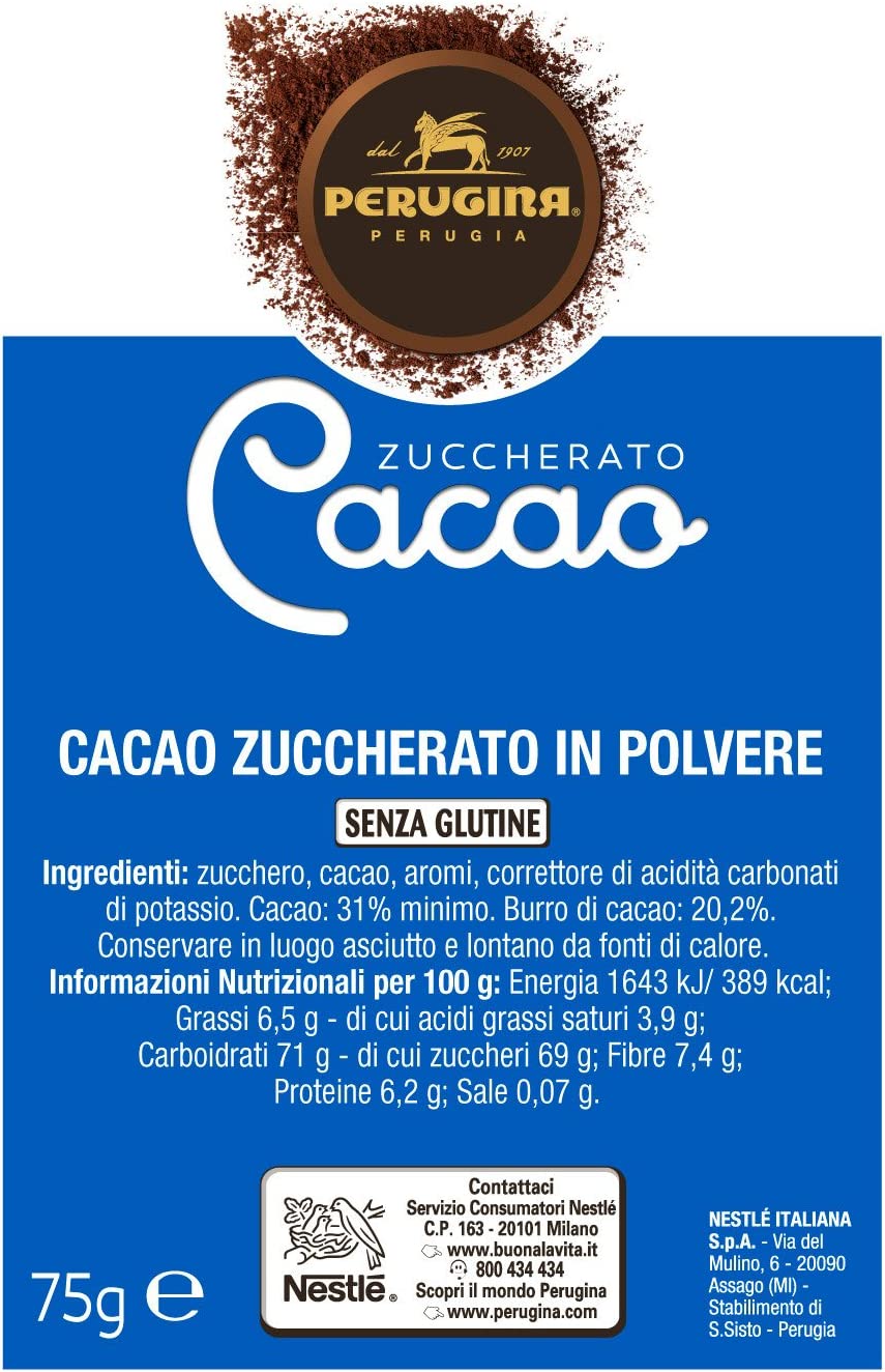 Perugina Cacao Zuccherato in Polvere, 75g