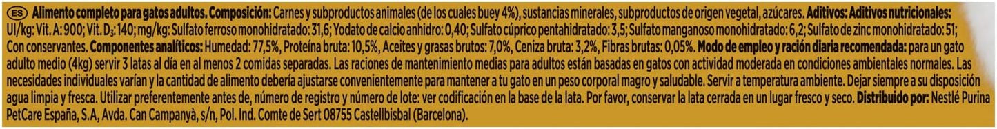 Purina Gourmet Gold Cibo per Gatti, Mousse con Manzo, 85g