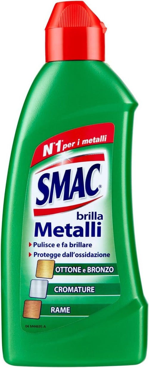 Smac - Brilla Metalli, Detergente Crema per Bronzo, Ottone, Rame e Cromature, Lucida e Protegge dall'Ossidazione, 250 ml