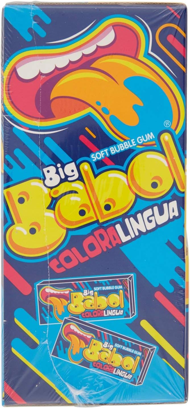 Big Babol Colora Lingua Gomma da Masticare Morbida, Aroma Frutti Rossi, Confezione da 200 Gomme da Masticare Monopezzo