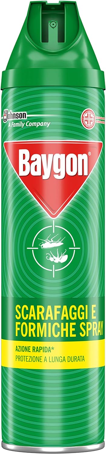 Baygon Scarafaggi e Formiche Spray Insetticida, Azione Rapida, Protezione a Lunga Durata, 1 Confezione da 400 ml