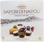 Crispo Sapori di Napoli - Scatola Assortita 250 g con Sfogliatella, Baba, Caffe - Praline di Cioccolato a Latte ripiene di Crema