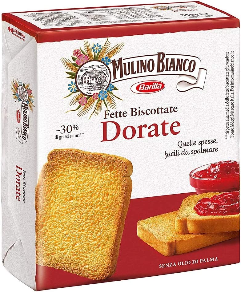 3X Mulino Bianco Fette Biscottate Le Dorate Biscotti Prima Colazione Fette Biscotti Al Forno 315g