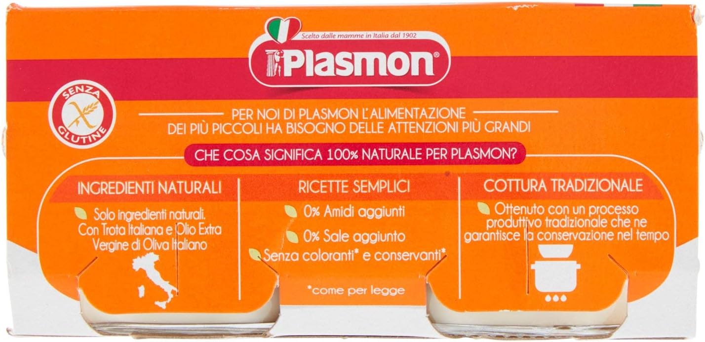 Plasmon Omogeneizzato Trota con Patate, 2 x 80g