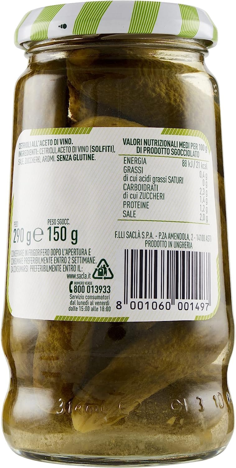 Saclà - Acetelli, Cetrioli - 6 pezzi da 290 g [1740 g]