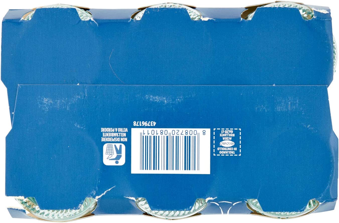 SanPellegrino 21932 Acqua Brillante, Recoaro, 6 x 200 ml