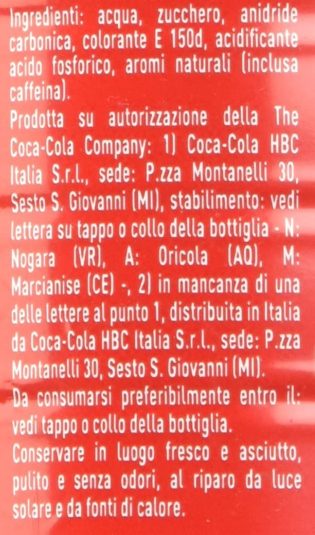 Coca Cola - Bevanda Analcolica, Frizzante - 1000 ml [confezione da 6]