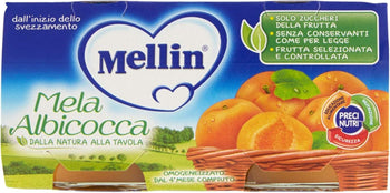 Mellin Omogeneizzato Mela e Albicocca, 2x 100g