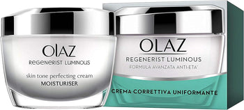 Olaz Regenerist Luminous Crema Viso Antirughe e Antimacchie, Corregge le Macchie Solari, Idrata e Illumina la Pelle, Ottima Base Trucco, Formula Avanzata con Niacinamide e Glicerina, 50 ml