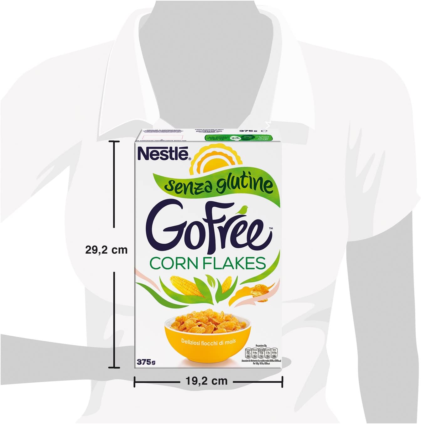 Nestlé Corn Flakes Gluten Free Fiocchi di Mais senza Glutine, 375 g