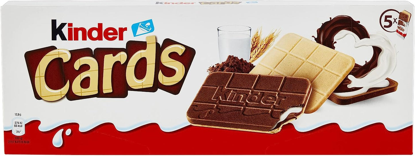 Kinder Cards, Biscotti ripieni, 5 pezzi da 25,6 gr